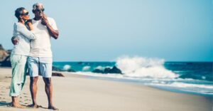 Senior couple on beach